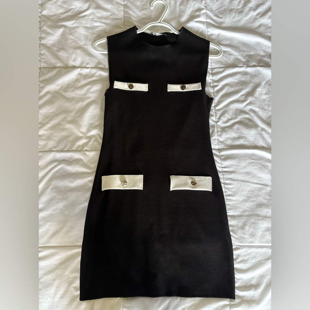 Elegant Black and White Dress